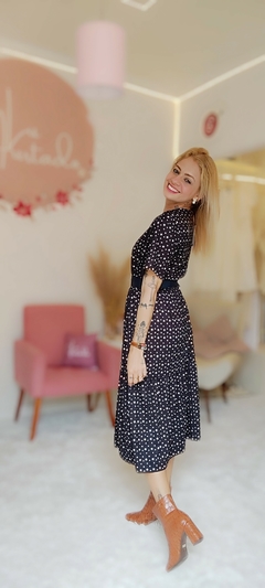 Vestido Midi poá - comprar online