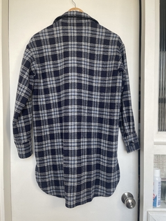 Sobrecamisa oversized de paño con estampa a cuadros - tienda online