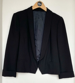 Blazer corto de crepe con mangas arremangadas (M) - comprar online