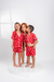 PIJAMA AMERICANO CURTO INFANTIL- VERMELHO, CORAÇÕES BRANCOS. - comprar online