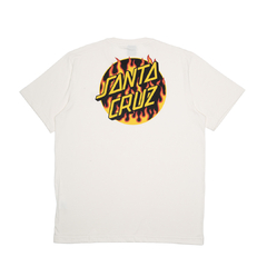 Camiseta Thrasher Flame Dot Collab Santa Cruz x Thrasher Off White