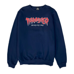 Moletom Thrasher Jagged Logo Crewneck Marinho