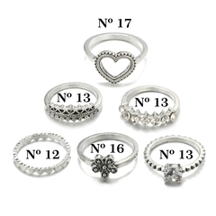 Conjunto Com 6 Anéis Flower Heart - comprar online