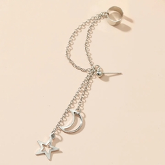 Brinco Ear Cuff Lua e Estrela Prata - comprar online