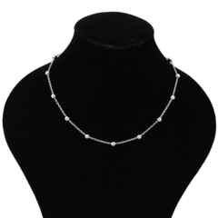 Chocker bolinhas prata - loja online