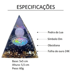 Orgonite Pirâmide - Obsidiana e Pedra Da Lua Reiki na internet