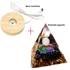 Orgonite Pirâmide - Obsidiana e Pedra Da Lua Reiki - comprar online