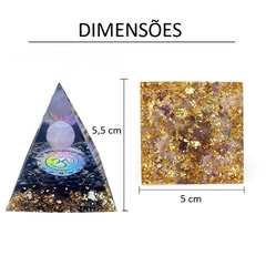 Imagem do Orgonite Pirâmide - Obsidiana e Pedra Da Lua Reiki