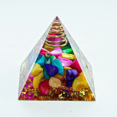 Pirâmide Orgonite - Ágata Colorida - comprar online