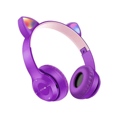 Imagen de Auriculares con Orejas CAT EAR Y47 Inalámbricos Negro/Rosa/Violeta