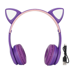 Auriculares con Orejas CAT EAR Y47 Inalámbricos Negro/Rosa/Violeta