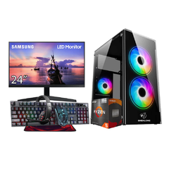 PC AMD RYZEN 5 4600G | 16GB RAM | SSD 480GB | 500W 80+ | MONITOR 24” | PERIFERICOS