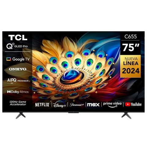 SMART TV TCL 75" QLED 4K 75C655 GOOGLE TV