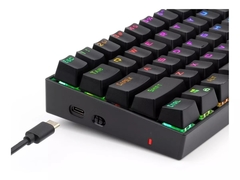 TECLADO MECANICO 70% REDRAGON K599 DEIMOS BLACK RGB SWITCH RED INGLÉS WIRELESS Y USB - comprar online