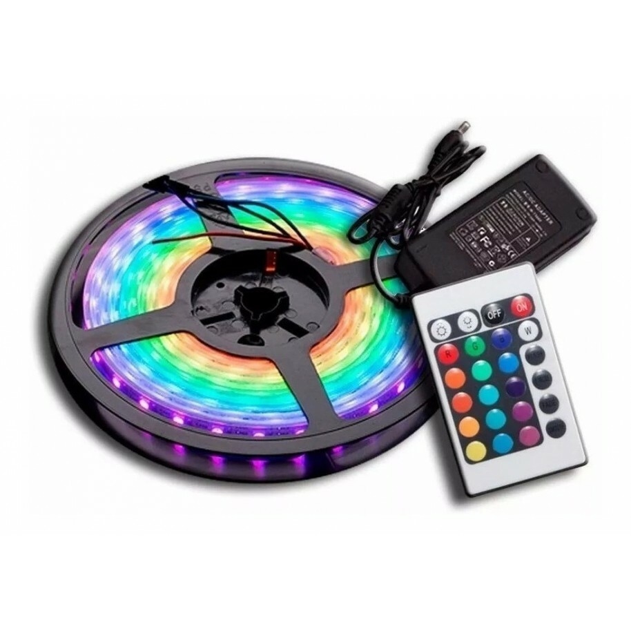 dephen Tira de luces LED RGB – Tira LED USB RGB de 5 V con aplicación +  control remoto, tira LED COB de sincronización de música, tira de luces