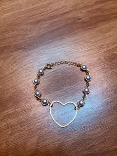 Pulseira folheada de coração - comprar online