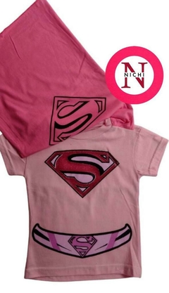 Remera super woman rosa