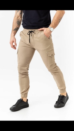 Pantalones jogger de gabardina elastizada PREMIUM