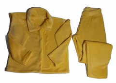 Pijama de Inverno Thamawey Aberto Feminino Fleece Amarelo - comprar online