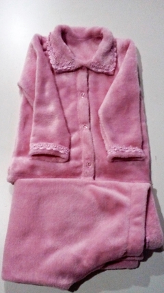 Pijama de Inverno Thamawey Aberto Feminino Fleece Rosa na internet