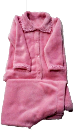 Pijama de Inverno Thamawey Aberto Feminino Fleece Rosa