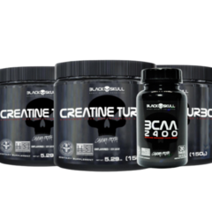 Comnbo - 3x Creatina Turbo Black Skull 150g + Bcaa 30 Tabes