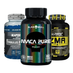 COMBO TESTO 2 FELIPE STÉFANO : Tribulus 120 cáps + Maca Black Skull 60 cáps + ZMA Evorox 120 cáps