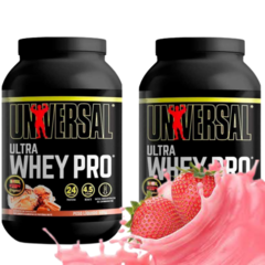 Combo - 2X Whey Protein Ultra Universal - Morango 909g cada Pote