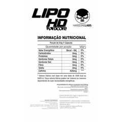 TERMOGÊNICO EMAGRECEDOR LIPO HD 6 HARDCORE - 120 CÁPSULAS - HARDCORE LABS - comprar online