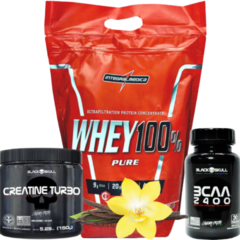 Combo - Creatiana + Bcca Black Skull + Whey Integralmedica