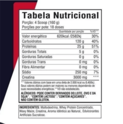 tabela nutricional Hipercalórico Xtreme Gainer 3kg