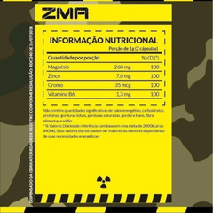 ZMA Evorox 120 cápsulas informações nutricionais