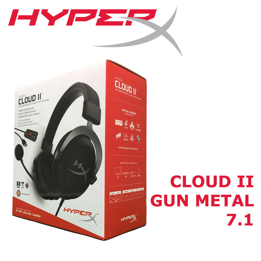Auriculares Gamer Headset HYPERX Cloud II - 7.1 Surround- Gun Metal