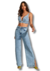 CALCA FEM WIDE LEG SKY BLEACHED