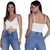 Top Cropped Feminino de Alça Com Franzido Busto PuraMania - Bella Donna