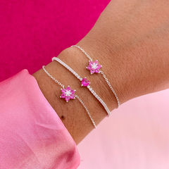 Pulseira flor pink na internet