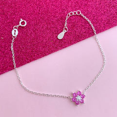 Pulseira flor pink