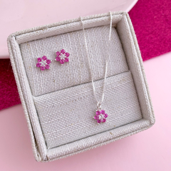 Conjunto flor pink