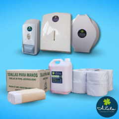 Kit Dispensers de Polipropileno + Insumos de Papel + Jabon Liquido