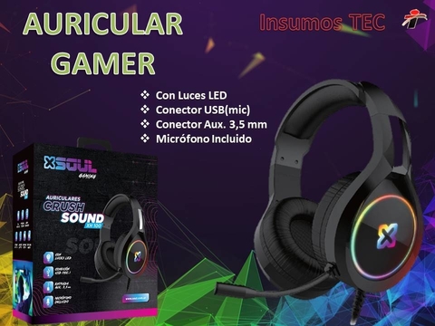 Auricular Soul Gamer XH100 Pro Microfono Luces Pc Ps4