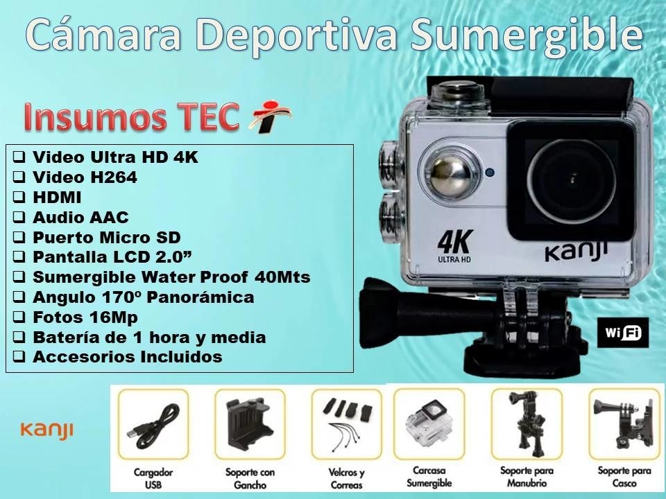 Camara Deportiva 4k Hd Wifi Control Sumergible Tipo Go Pro GO PRO Sports Cam