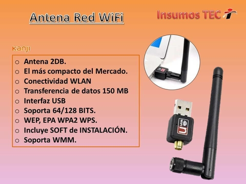 Red Wifi Usb Wireless 300 Mbps Nano Wlan/wps Antena Externa Kanji