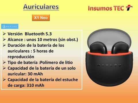 Auriculares Inalámbricos Bluetooth Haylou X1 Neo Gamer 20hs Color Negro