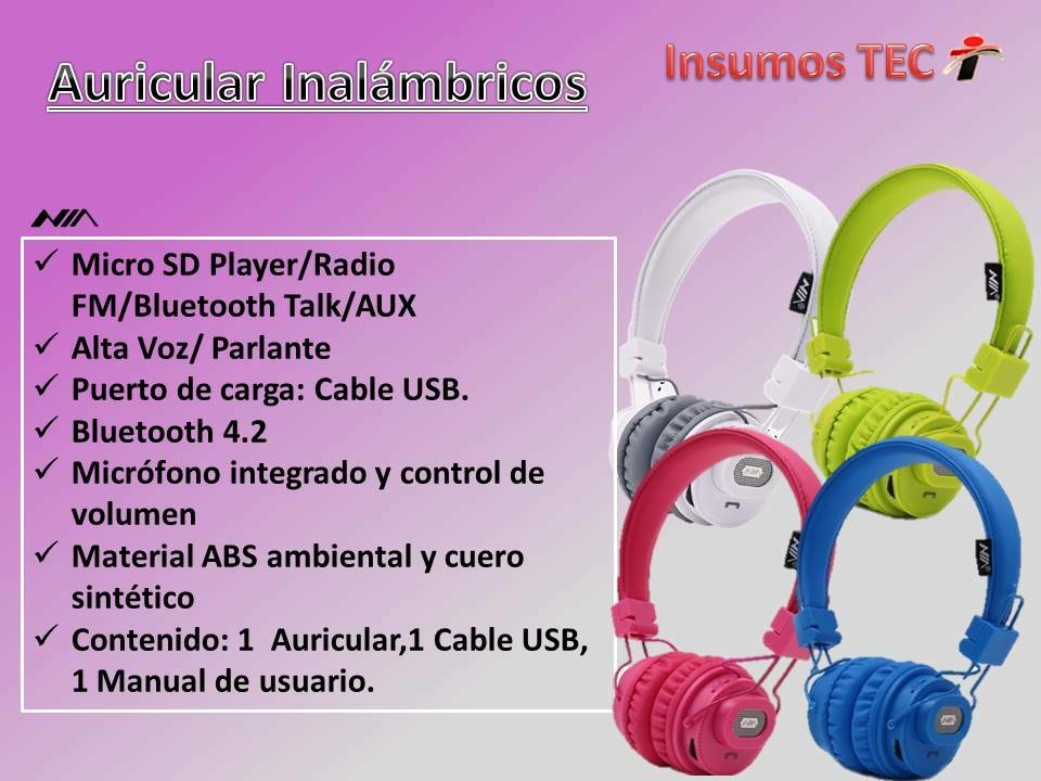 Audifonos Bluetooth Inalambricos Deportivos Puerto Micro Sd