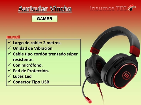 Auricular Maxell Gaming Headset C/mic Usb Play4