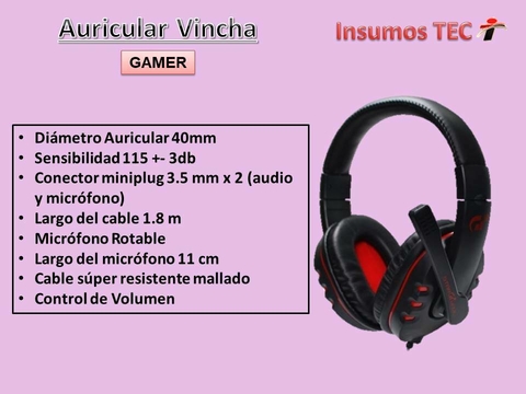 Auricular Gamer Con Micrófono Gaming Headset