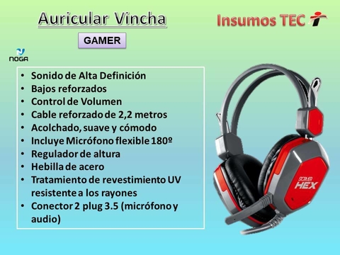 Auriculares Noga Gamer Sonido 3d Microfono Stormer Hex