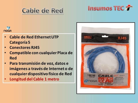 Cable De Red Ethernet Lan 1 Metro Utp Rj45 Patch Cord Noga E