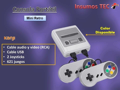 Consola Retro Games Kanji 621 Juegos 2 Joystick Clasica