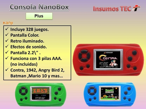 Consola Kanji Nanobox Plus Kj-nboxplus 328 Juegos -